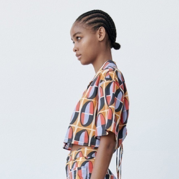 Zara NWT print crop top - Picture 4 of 8